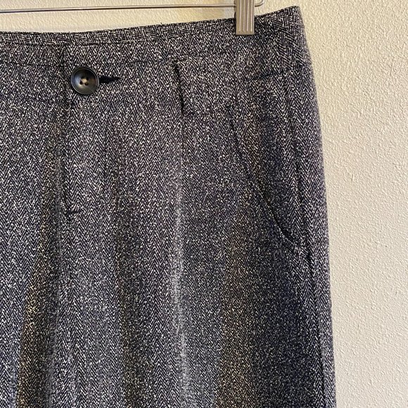 Free People Super Wide Leg Black and White Tweed Herringbone Pants Size 2 - Picture 4 of 6
